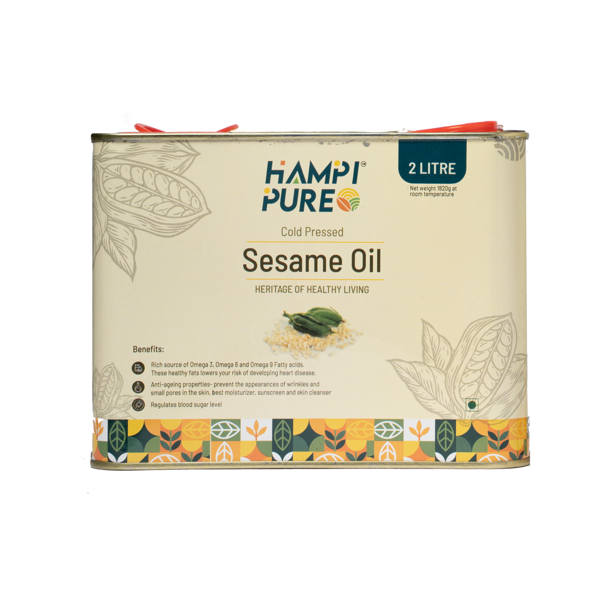 Hampi Pure Cold Pressed Sesame Oil - Unrefined, Nutrient-Rich, and Aromatic