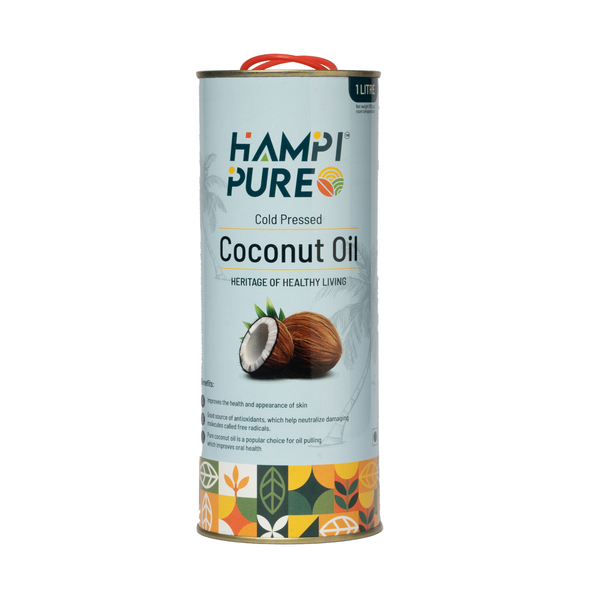 Hampi Pure Cold Pressed Coconut Oil - From Dry Coconut, 100% Natural