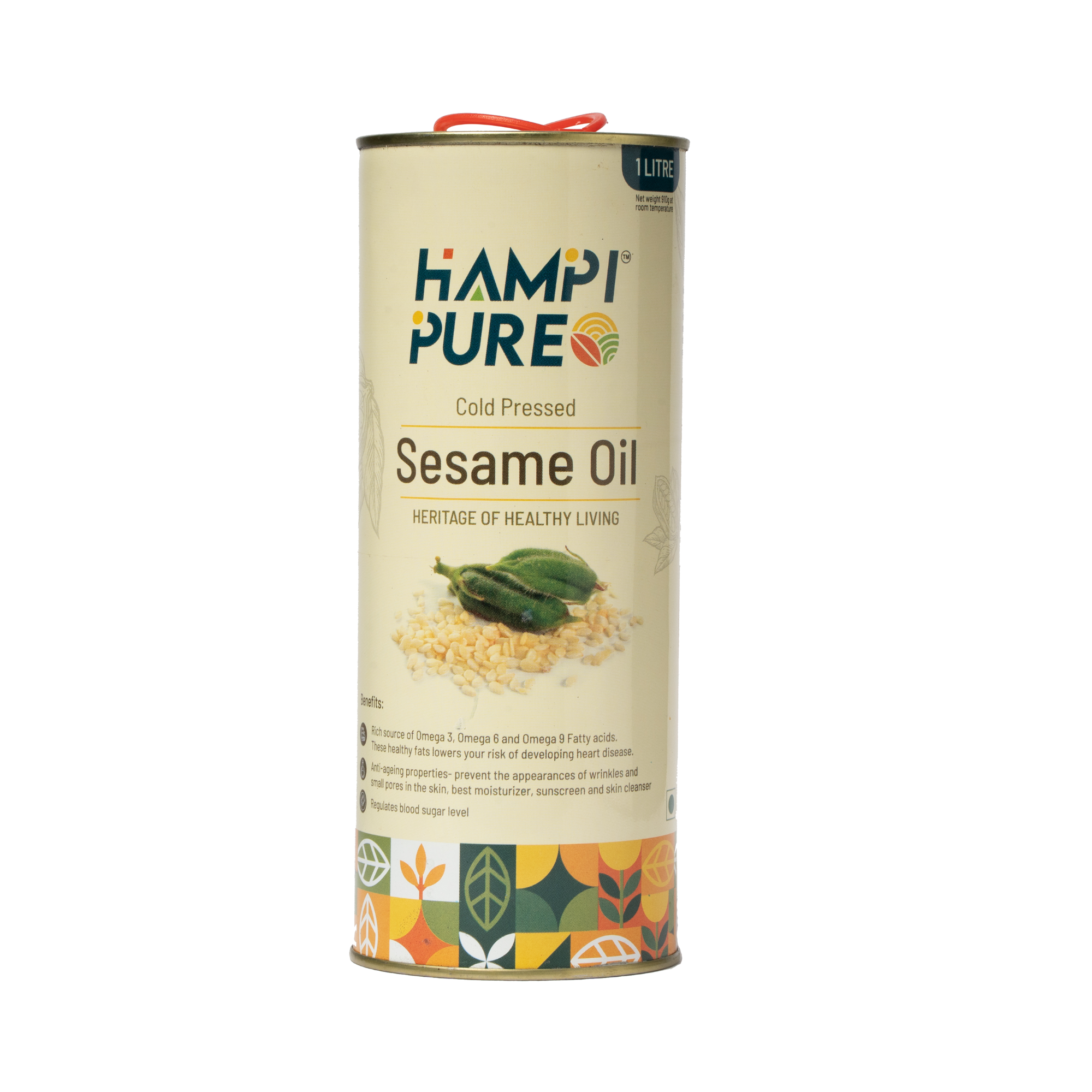 Hampi Pure Cold Pressed Sesame Oil - Unrefined, Nutrient-Rich, and Aromatic