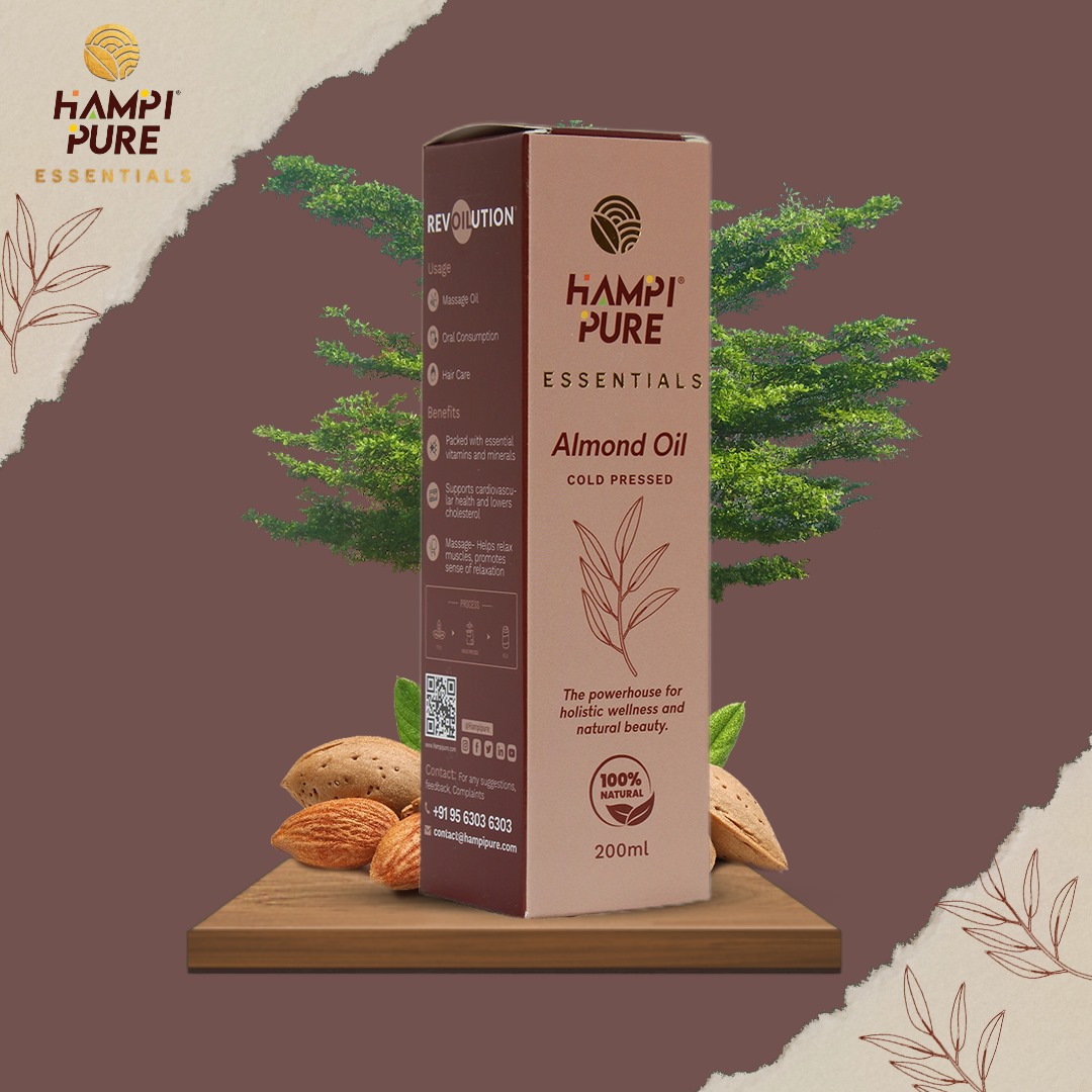 Hampi Pure Nature's Elixir: Cold Pressed Almond Oil for Beauty and Wellness