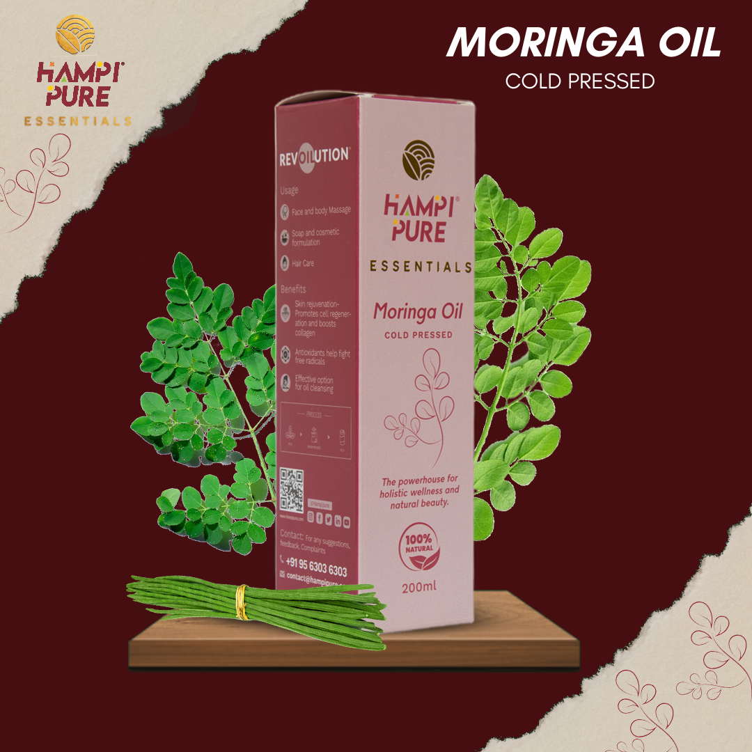 Hampi Pure Cold Pressed Moringa Oil - The Green Elixir for Beauty and Wellness