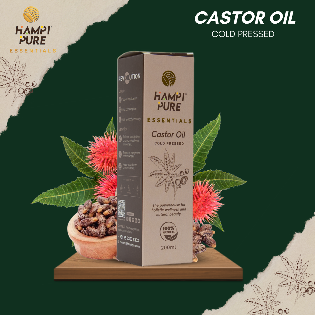 Hampi Pure Cold Pressed Castor Oil - Natural Elixir for Beauty and Wellness