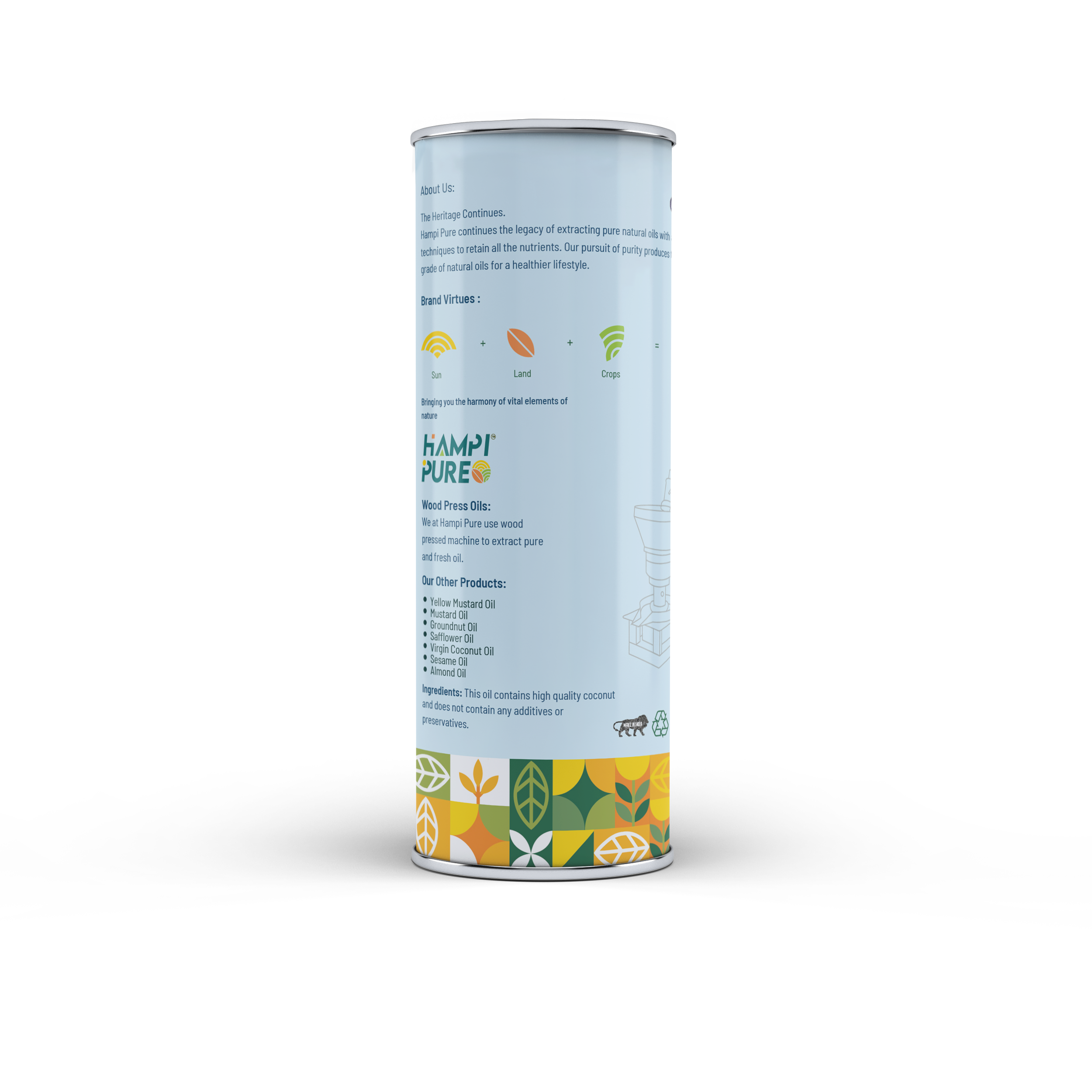 Hampi Pure Cold Pressed Coconut Oil - From Dry Coconut, 100% Natural