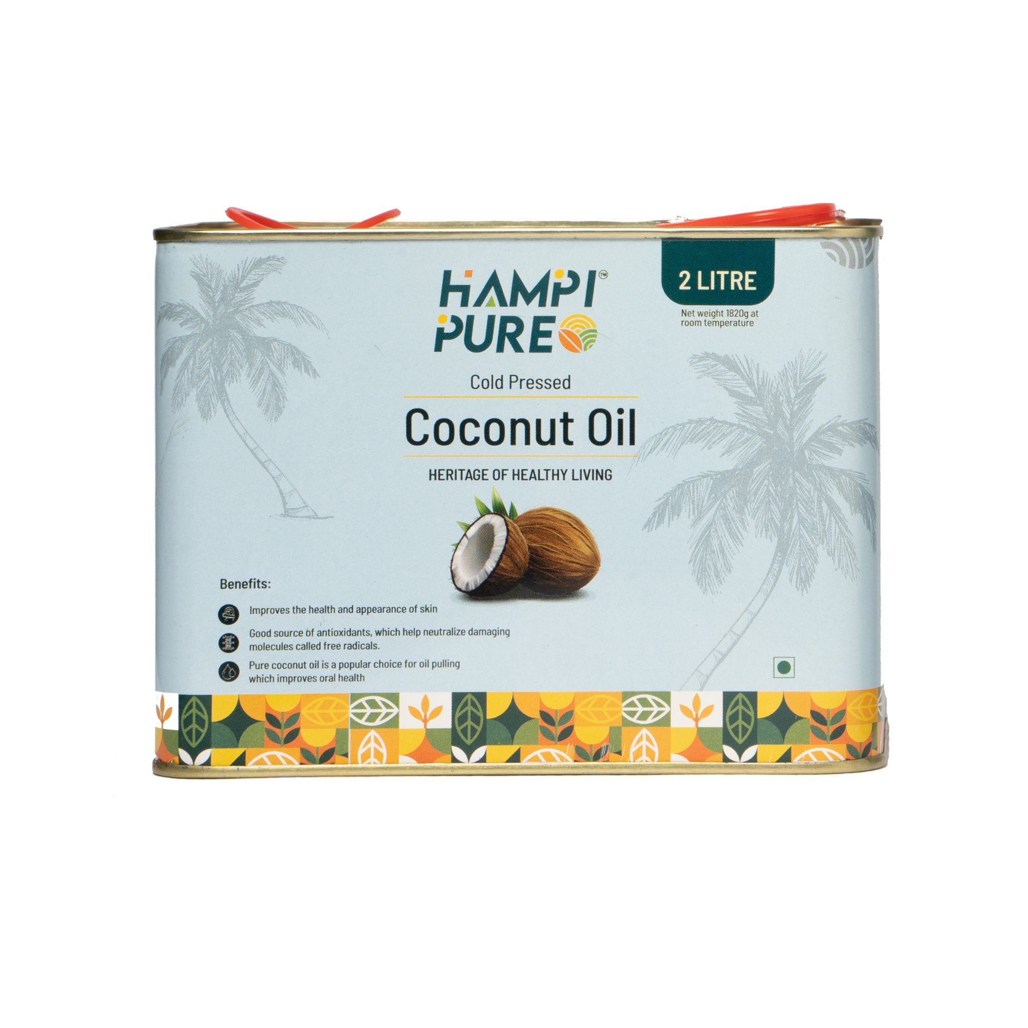 Hampi Pure Cold Pressed Coconut Oil - From Dry Coconut, 100% Natural
